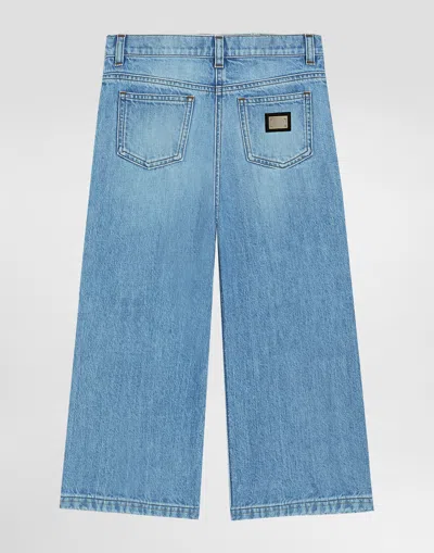 Dolce & Gabbana 5-pocket Denim Jeans With Branded Tag In Multicolor