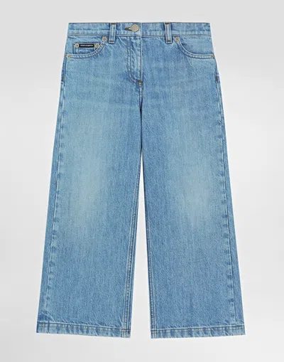 Dolce & Gabbana 5-pocket Denim Jeans With Branded Tag In Multicolor