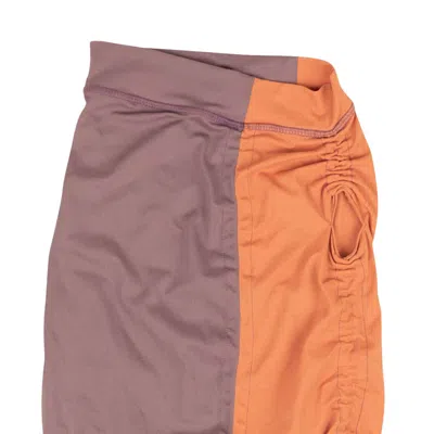 Barragan Purple And Peach Ciruela Drawstring Pegadita Skirt In Purple