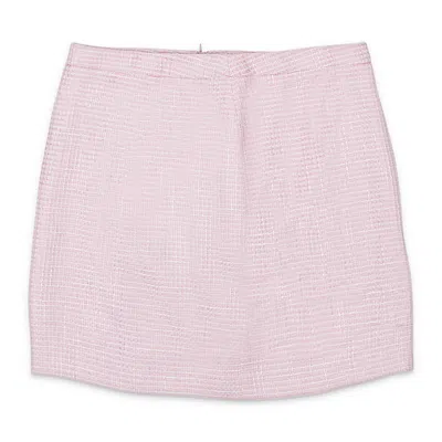 Callipygian Textured Pink Mini Pencil Skirt In Multi