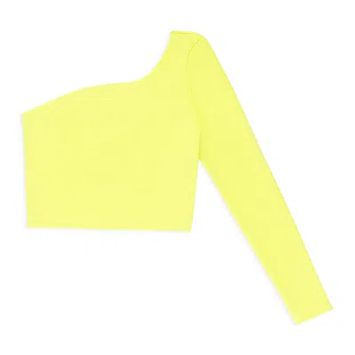 Wurst Single Sleeve Yellow Crop Top In Yellow