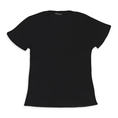 Callipygian Baby Thermal Black Short Sleeve T-shirt In Black