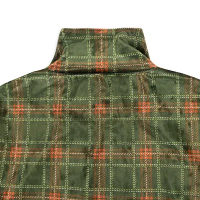 Callipygian Stretch Plaid Green Orange Mini Dress In Green