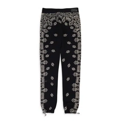 Amiri Bandana Bleach Black Sweatpants In Black