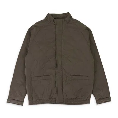 Hellrazor Wave Quilted Army Green Jacket In Green