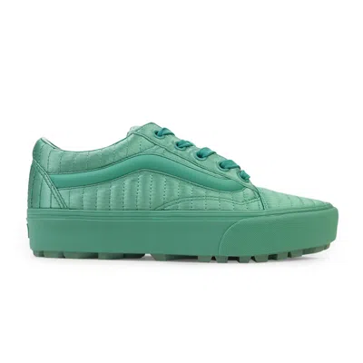Vans X Oc Padded Old Skool Lug Platform Sea Green Sneakers In Green