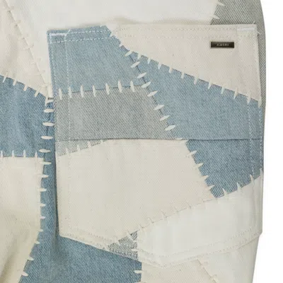 Amiri Patchwork Flare Alabaster Jeans In Multi