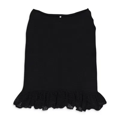 Pearle Knits Come Hither Black Mini Skirt In Multi