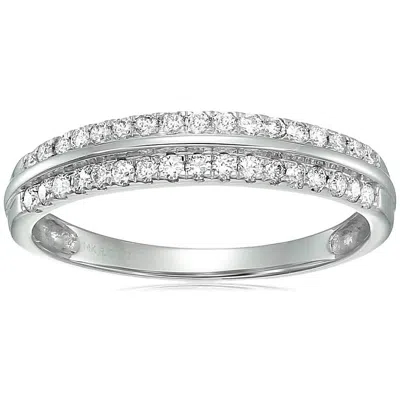 Vir Jewels 1/3 Cttw Certified I1-i2 Diamond Wedding Band 14k White Gold Prong Set In White