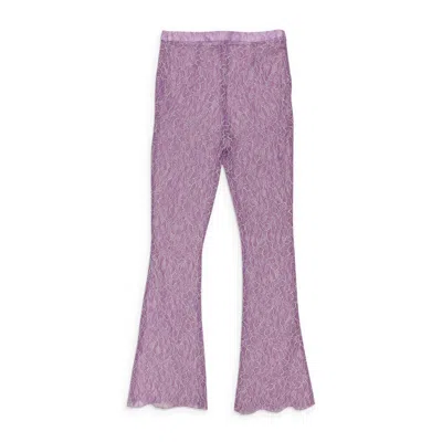Callipygian Lace Purple Pants In Black