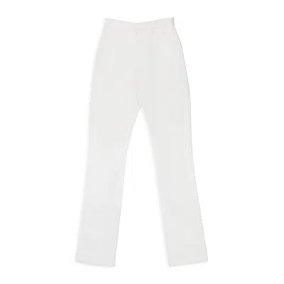 Sos Steve Smith Double Satin White Women's Straight Pants In White