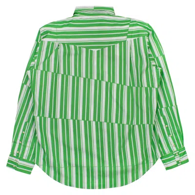 Phipps L/s Rockhound Shirt Tectonic Stripe - Green In Green