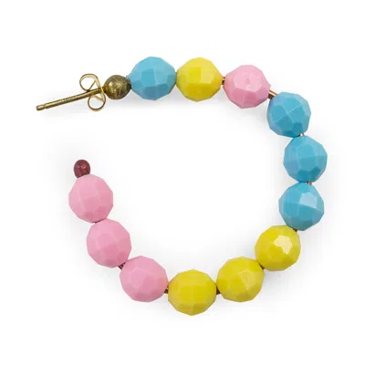 Susan Alexandra Medium Beaded Hoops Multicolor Earrings In Multi