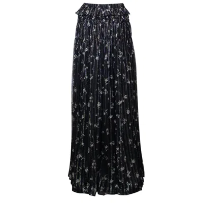 Amiri Floral Chiffon Maxi Skirt - Black In Black