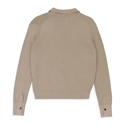 Eftychia Rib Deep Polo Sand Sweater In Multi