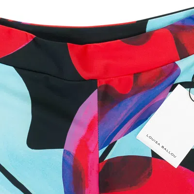 Louisa Ballou Calypso Print Multicolor Bike Shorts In Multi