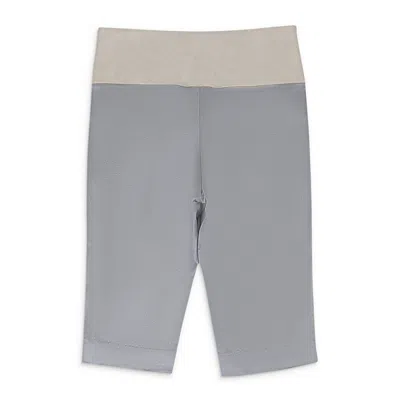 Roni Ilan Satin And Mud Dyed Jersey Silver Shorts In Grey