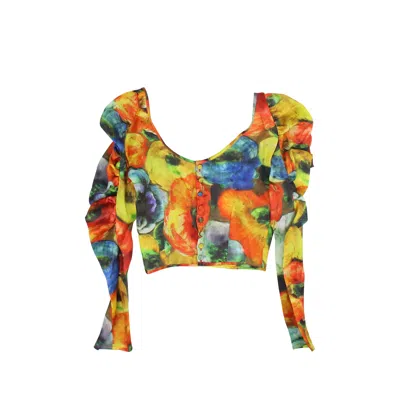 Gauntlett Cheng Poppy Lady Cropped Top In Multi