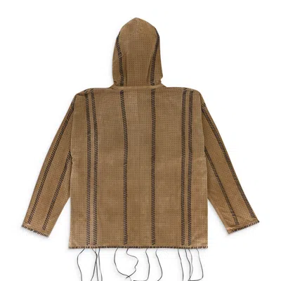 Amiri Perforated Whip Mink Charcoal Leather Jacket In Multi