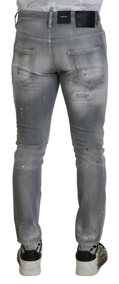 Pre-owned Dsquared2 Dsquared² Gray Washed Cotton Slim Fit Casual Men Denim Men's Jeans ()