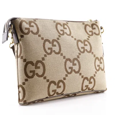 Pre-owned Gucci Messenger Beige Canvas Shoulder Bag ()