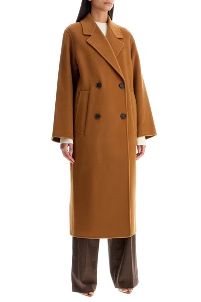 Ivy & Oak Clara Double Breasted Oversized Coat In Brown