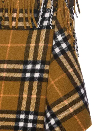 Burberry Women Wool And Cashmere Check Scarf Style Skirt In Multicolour
