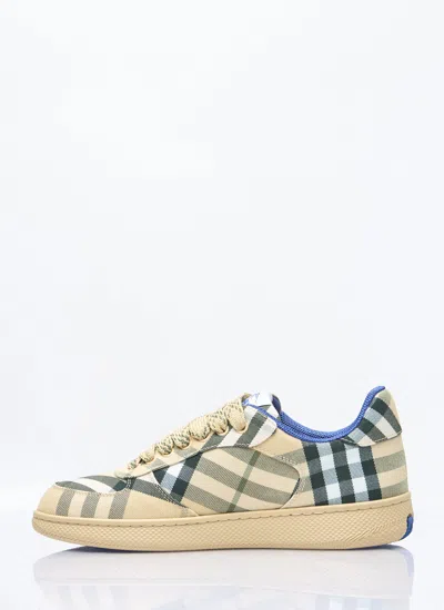 Shop Burberry Women Terrace Sneakers In Cream