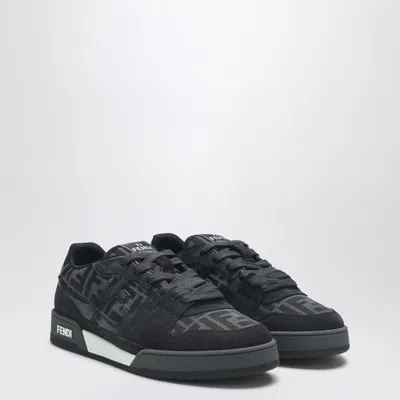 Fendi Match Sneakers In Ff Jacquard Fabric And Suede In Gray