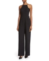 Black Halo Square-neck Tailored-leg Jumpsuit, Black
