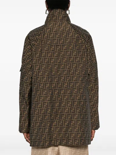 Fendi Kurzmantel Aus Canvas Mit Ff In Multicolor