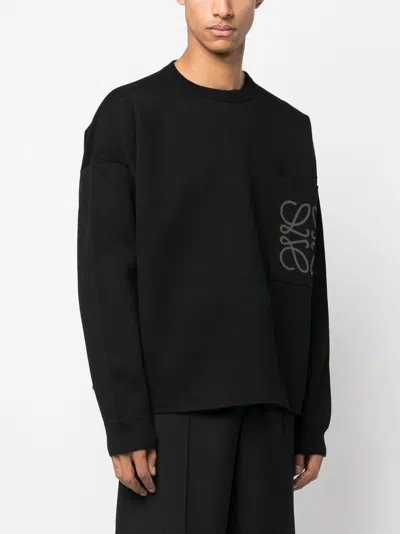 Loewe Men Anagram Cotton Blend Sweater In Multicolor