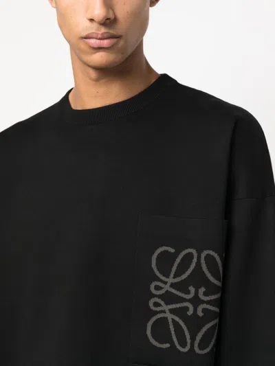 Loewe Men Anagram Cotton Blend Sweater In Multicolor