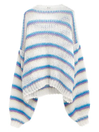 Loewe Anagram Embroidered Striped Mohair-blend Sweater In Multicolor