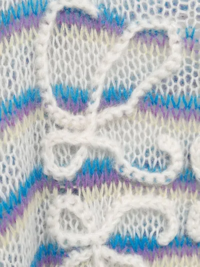 Loewe Anagram Embroidered Striped Mohair-blend Sweater In Multicolor