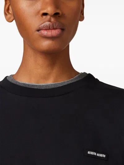 Miu Miu Set Of 3 Jersey T-shirts In Multicolor
