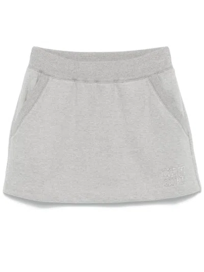 Miu Miu Jersey Mini Skirt In Multicolor