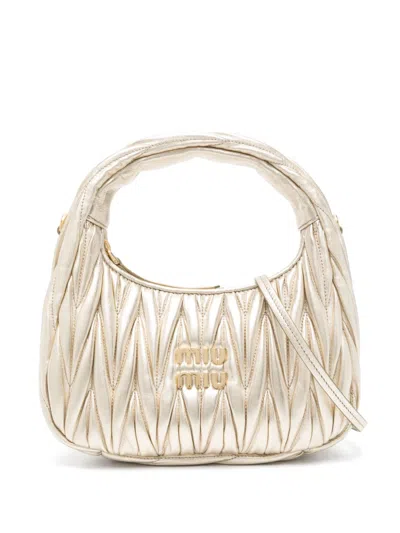 Miu Miu Lamb Leather Quilted Shoulder Bag In Multicolor