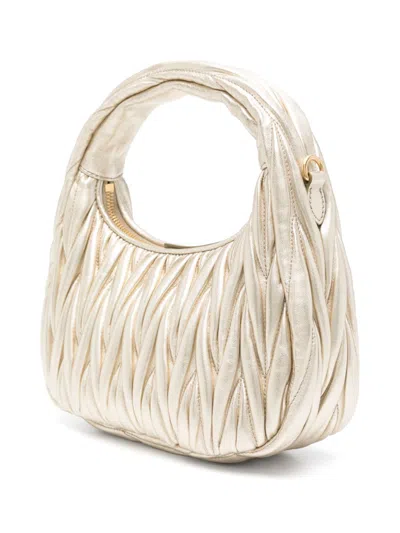 Miu Miu Lamb Leather Quilted Shoulder Bag In Multicolor