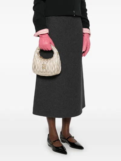 Miu Miu Lamb Leather Quilted Shoulder Bag In Multicolor