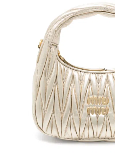 Miu Miu Lamb Leather Quilted Shoulder Bag In Multicolor
