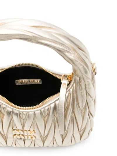 Miu Miu Lamb Leather Quilted Shoulder Bag In Multicolor