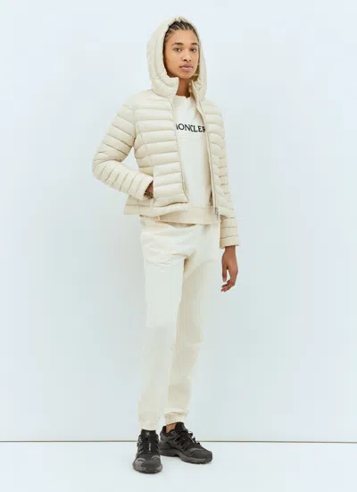 Moncler Ivory Ige Short Hooded Down Jacket In Multicolor
