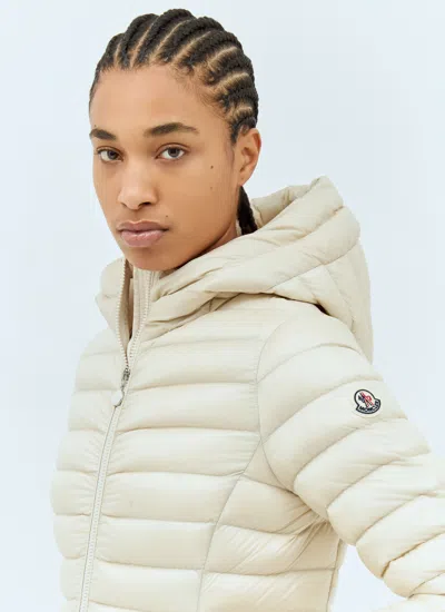 Moncler Ivory Ige Short Hooded Down Jacket In Multicolor