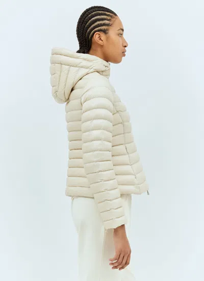 Moncler Ivory Ige Short Hooded Down Jacket In Multicolor