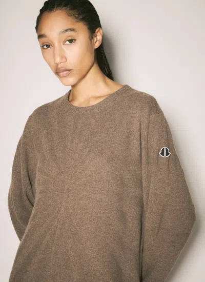 Moncler X Rick Owens Women Jumbo Crewneck Sweater In Brown