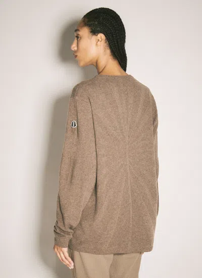 Moncler X Rick Owens Women Jumbo Crewneck Sweater In Brown