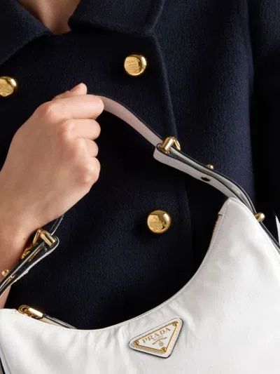 Prada Double-breasted Black Jacket With Gold Buttons And Tailored Fit In Multicolor