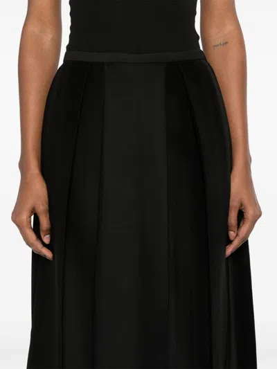 Totême Pleated Wool And Silk-blend Midi Skirt In Multicolor