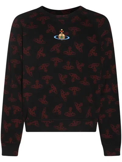 Vivienne Westwood Men Allover Logo Crweneck Sweater In Multicolor